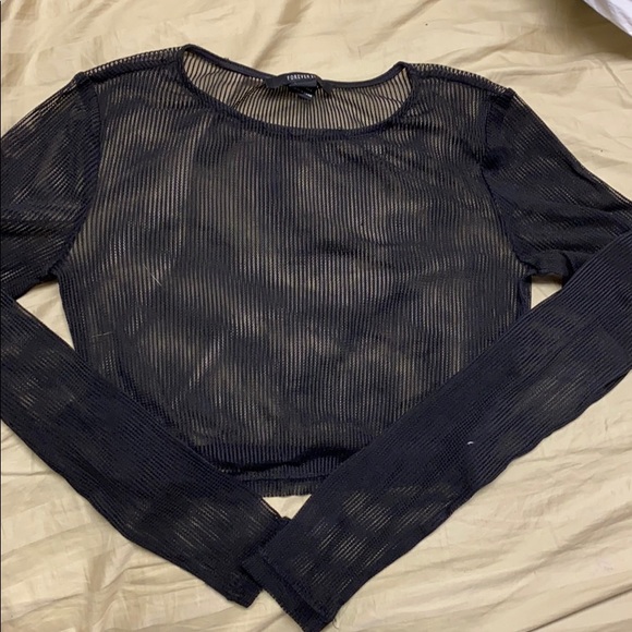 Cropped mesh long sleeve - Picture 1 of 1